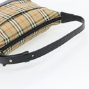 BURBERRY Nova Check Umhängetasche Canvas Beige Gold Auth 182559-7