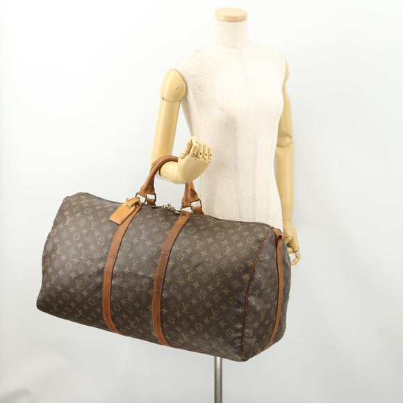 LOUIS VUITTON Monogram Keepall Bandouliere 60 Boston Bag M41412 LV Auth 182560