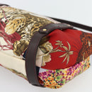 Salvatore Ferragamo Accessory Pouch Canvas Multicolor Gold Auth 182563A-10