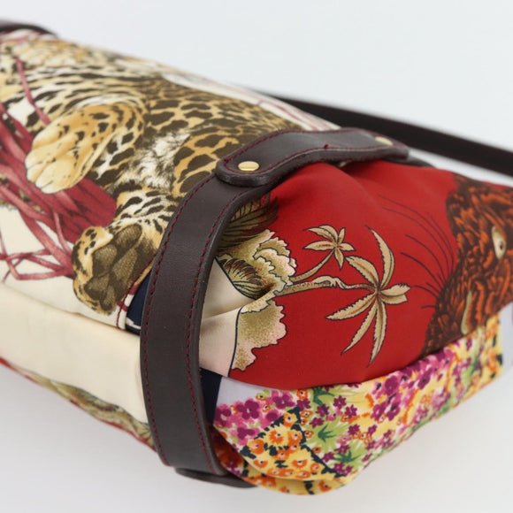 Salvatore Ferragamo Accessory Pouch Canvas Multicolor Gold Auth 182563A