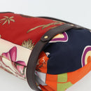 Salvatore Ferragamo Accessory Pouch Canvas Multicolor Gold Auth 182563A-12