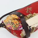 Salvatore Ferragamo Accessory Pouch Canvas Multicolor Gold Auth 182563A-13