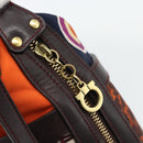 Salvatore Ferragamo Accessory Pouch Canvas Multicolor Gold Auth 182563A-14