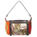 Salvatore Ferragamo Accessory Pouch Canvas Multicolor Gold Auth 182563A-2