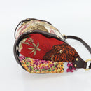 Salvatore Ferragamo Accessory Pouch Canvas Multicolor Gold Auth 182563A-5