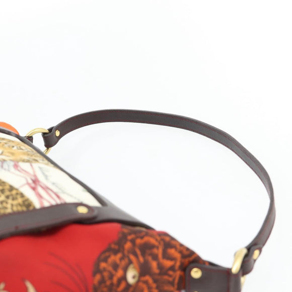 Salvatore Ferragamo Accessory Pouch Canvas Multicolor Gold Auth 182563A