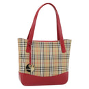 BURBERRY Nova Check Tote Bag Canvas Beige Gold Auth 182564A-1