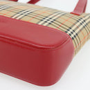 BURBERRY Nova Check Tote Bag Canvas Beige Gold Auth 182564A-9
