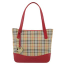 BURBERRY Nova Check Tote Bag Canvas Beige Gold Auth 182564A-13