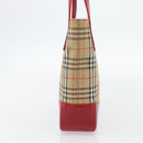 BURBERRY Nova Check Tote Bag Canvas Beige Gold Auth 182564A-4