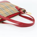 BURBERRY Nova Check Tote Bag Canvas Beige Gold Auth 182564A-7