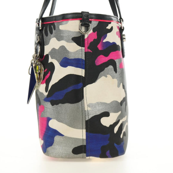 Christian Dior Anselmurail Tote Bag Canvas Multicolor Silver Auth 182566M