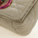 Christian Dior Caro Micro Chain Canage Bag Lamb Skin Beige Gold Auth 182573SAM-15