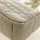 Christian Dior Caro Micro Chain Canage Bag Lamb Skin Beige Gold Auth 182573SAM-17