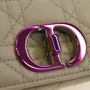 Christian Dior Caro Micro Chain Canage Bag Lamb Skin Beige Gold Auth 182573SAM-18