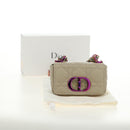 Christian Dior Caro Micro Chain Canage Bag Lamb Skin Beige Gold Auth 182573SAM-12