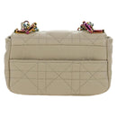 Christian Dior Caro Micro Chain Canage Bag Lamb Skin Beige Gold Auth 182573SAM-2