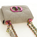 Christian Dior Caro Micro Chain Canage Bag Lamb Skin Beige Gold Auth 182573SAM-6