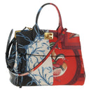 Salvatore Ferragamo Gancini Studio Tasche Leder 2-Wege Multicolor Gold Auth 182574M-1