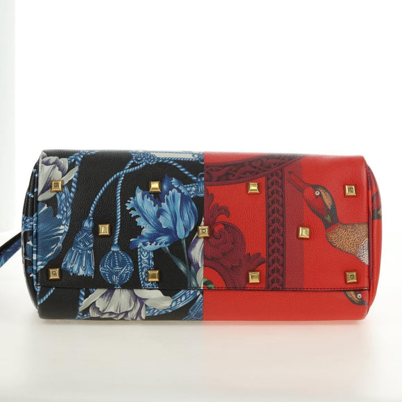 Salvatore Ferragamo Gancini Studio Tasche Leder 2-Wege Multicolor Gold Auth 182574M
