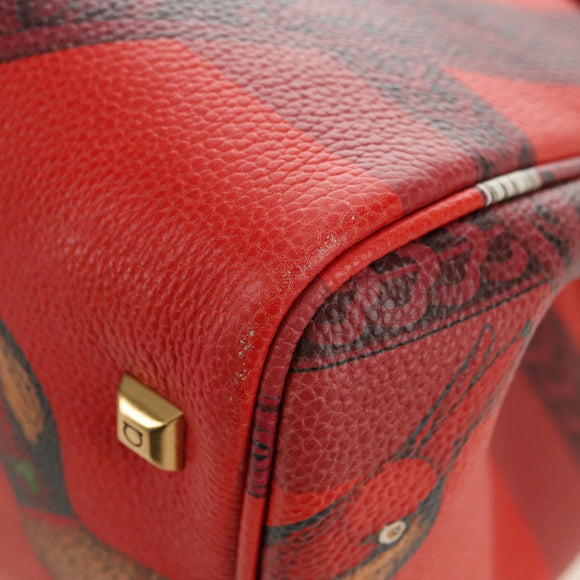 Salvatore Ferragamo Gancini Studio Tasche Leder 2-Wege Multicolor Gold Auth 182574M