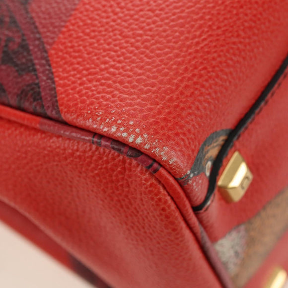 Salvatore Ferragamo Gancini Studio Tasche Leder 2-Wege Multicolor Gold Auth 182574M