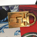 Salvatore Ferragamo Gancini Studio Tasche Leder 2-Wege Multicolor Gold Auth 182574M-16