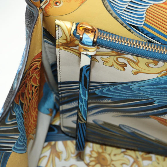 Salvatore Ferragamo Gancini Studio Tasche Leder 2-Wege Multicolor Gold Auth 182574M
