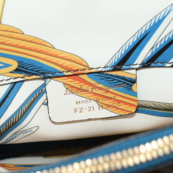 Salvatore Ferragamo Gancini Studio Tasche Leder 2-Wege Multicolor Gold Auth 182574M