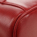 CHANEL COCO Mark Vanity Hand Bag Caviar Skin Red Gold CC Auth 182576V-16
