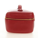 CHANEL COCO Mark Vanity Hand Bag Caviar Skin Red Gold CC Auth 182576V-3