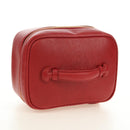 CHANEL COCO Mark Vanity Hand Bag Caviar Skin Red Gold CC Auth 182576V-6