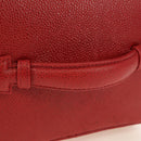CHANEL COCO Mark Vanity Hand Bag Caviar Skin Red Gold CC Auth 182576V-7