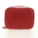 CHANEL COCO Mark Vanity Hand Bag Caviar Skin Red Gold CC Auth 182576V-5