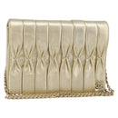 CHANEL Schultertasche mit Kette Lammleder Gold CC Auth 182577A-1