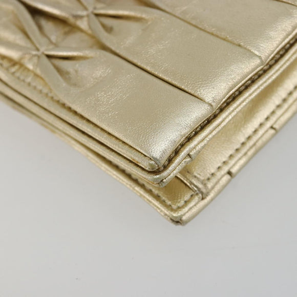 CHANEL Schultertasche mit Kette Lammleder Gold CC Auth 182577A