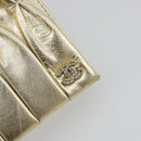 CHANEL Schultertasche mit Kette Lammleder Gold CC Auth 182577A-14
