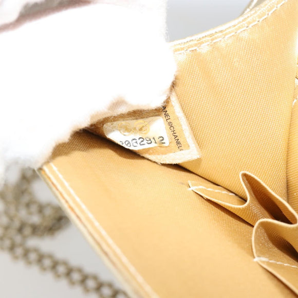 CHANEL Schultertasche mit Kette Lammleder Gold CC Auth 182577A