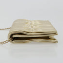 CHANEL Schultertasche mit Kette Lammleder Gold CC Auth 182577A-5