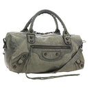 BALENCIAGA Zazigi Hand Bag Leather 2way Green 128523 Auth 182579V-1