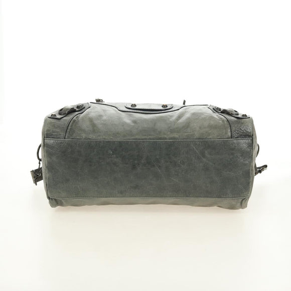 BALENCIAGA Zazigi Hand Bag Leather 2way Green 128523 Auth 182579V