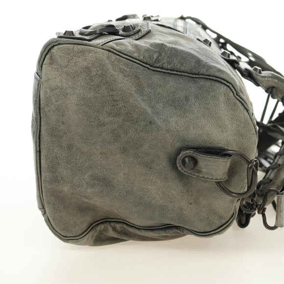 BALENCIAGA Zazigi Hand Bag Leather 2way Green 128523 Auth 182579V