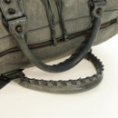 BALENCIAGA Zazigi Hand Bag Leather 2way Green 128523 Auth 182579V-6