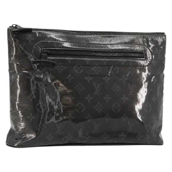 LOUIS VUITTON Monogram Eclipse Glaze Pochette Cosmos Black M63373 Auth 182580