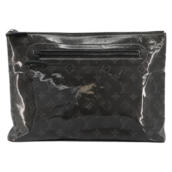 LOUIS VUITTON Monogram Eclipse Glaze Pochette Cosmos Black M63373 Auth 182580