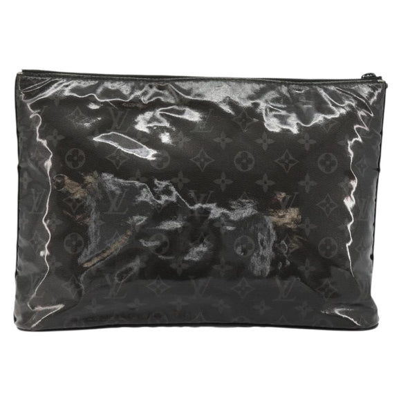 LOUIS VUITTON Monogram Eclipse Glaze Pochette Cosmos Black M63373 Auth 182580