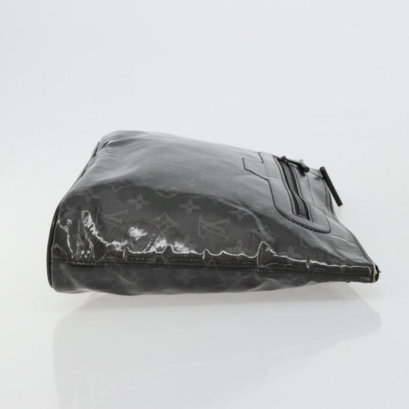 LOUIS VUITTON Monogram Eclipse Glaze Pochette Cosmos Black M63373 Auth 182580