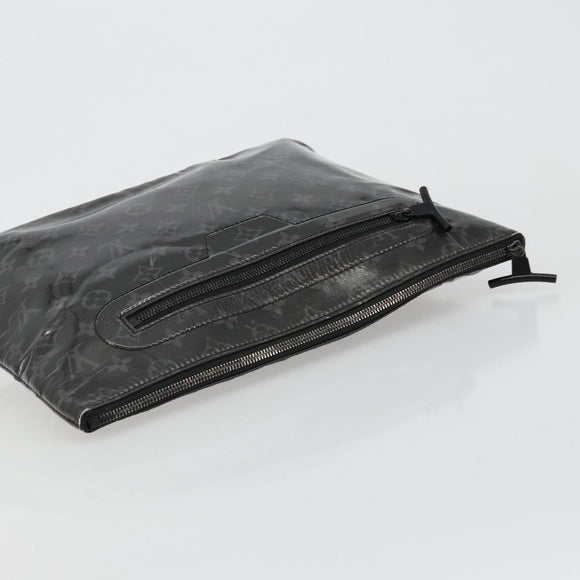 LOUIS VUITTON Monogram Eclipse Glaze Pochette Cosmos Black M63373 Auth 182580