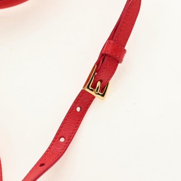 PRADA Galleria Hand Bag Saffiano leather 2way Red Gold Auth 182582SAM