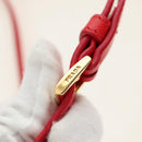 PRADA Galleria Hand Bag Saffiano leather 2way Red Gold Auth 182582SAM-15